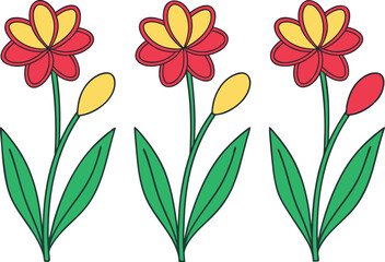 Colorful Wildflowers Set Nature Inspired Artwork. Vibrant Set of Colorful Wildflowers Creative Design. Inspiring Set of Colorful Wildflowers Illustration Collection. Elegant Set of Colorful Wildflower