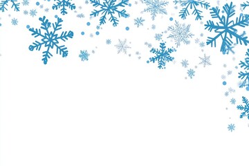Simple Christmas snowflakes frame illustration background white.
