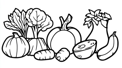 Collection of vegetables and fruits