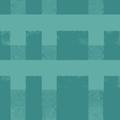 Abstract seamless geometric background with a textured grid of teal squares and rectangles