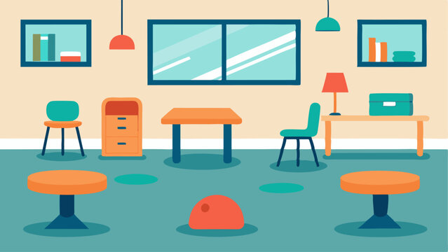 Flexible Seating Options A classroom scene with different seating arrangements such as wobble stools standing desks and cushions on the floor accommodating various learning