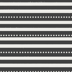 Obraz premium Seamless pattern Geometric stripes with scattered hearts in two-tone dark neutral scheme