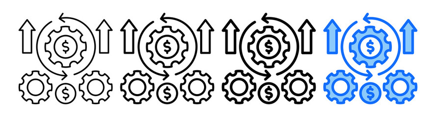 Operational Cost Icon In Different Styles Set Collection