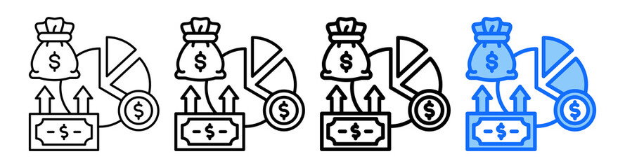 Profit Margin Icon In Different Styles Set Collection