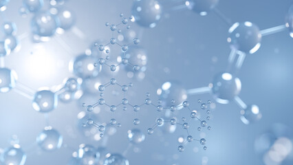 piperacillin molecular structure 3d, antibiotic structural chemical formula view from a microscope