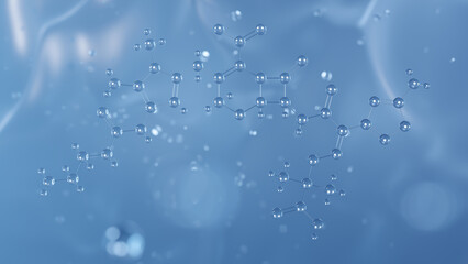 ceftolozane molecular structure, 3d model molecule, antibiotic structural chemical formula view from a microscope