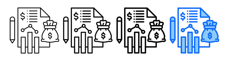 Financial Plan Icon In Different Styles Set Collection