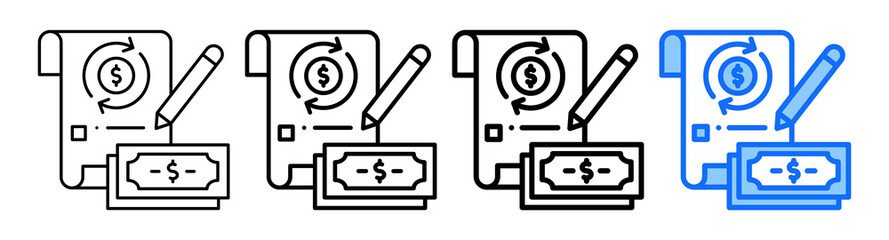 Billing Cycle Icon In Different Styles Set Collection