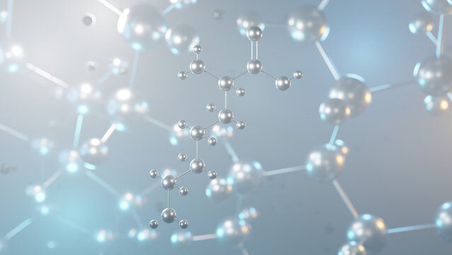 l-lysine molecular structure, 3d model molecule, a-amino acid structural chemical formula view from a microscope