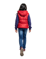 walking girl, view from behind, isolated on transparent background
