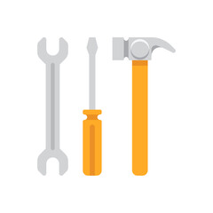 Set Essential Hand Tools Wrench, Screwdriver, and Hammer for Home Repair