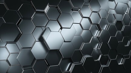 Close-up of silver honeycomb pattern with sleek metallic sheen, creating depth and futuristic vibe for tech product presentations. 