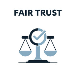 Law fair trust  transparency, logo design illustration