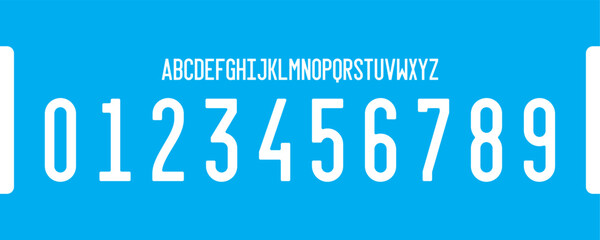 Clean Geometric License Plate Alphabet and Number Font Typography Design