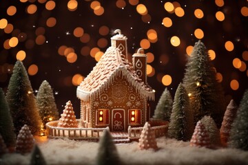 A gingerbread house christmas decoration tradition.