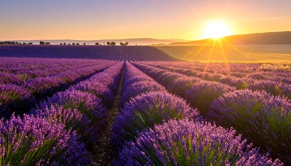 Lavender field at sunrise