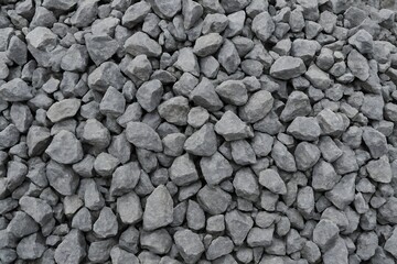 Pile of Gray Gravel Stones for Construction and Mixing