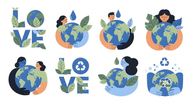 Embrace our planet with love and care showing global unity and environmental protection