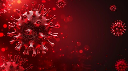 Abstract background featuring a dynamic red virus pattern for visual impact and design use