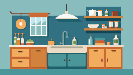 A kitchen featuring a farmhouse sink open shelving and a butcher block countertop.