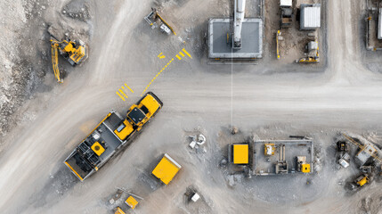 advanced ai system is diligently marking out safety zones on bustling construction site