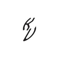 Obraz premium gaming monogram Black curved oval shape alphabet letter initial logo vector KU