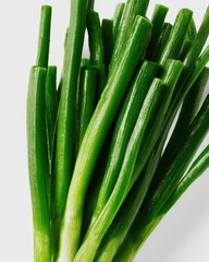 Obraz premium Close-up of fresh green scallions (1)