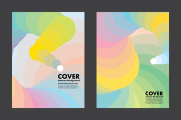 Colorful pastel abstract vector background with layered circles and gradient waves, modern geometric design perfect for cover, poster, flyer, brochure, presentation or digital artwork.