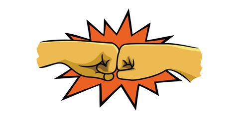 bump fist cartoon design. agreement symbol.