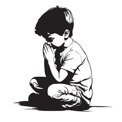 little boy praying