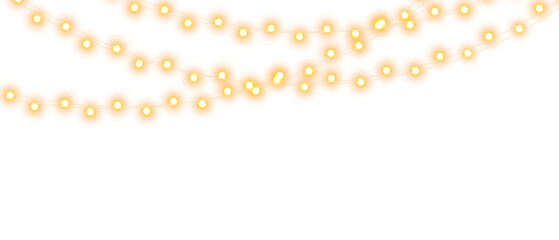 PNG White Garland Lights, Transparent Christmas Decoration Overlay, Minimal Winter Glow, Elegant Festive Background