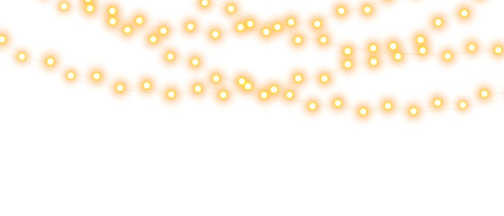 PNG White Garland Lights, Transparent Christmas Decoration Overlay, Minimal Winter Glow, Elegant Festive Background