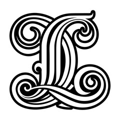 Creative l logo designed in glyph style