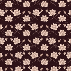 Seamless decorative elegant pattern with flowers. Print for textile, wallpaper, covers, surface. Retro stylization. For fashion fabric.