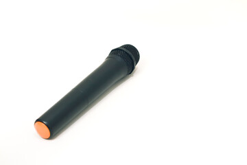 Studio Shot of a Black Microphone Isolated on White Background for Audio Recording