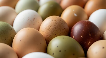 Assortment of colorful eggs