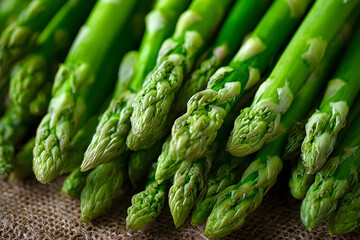 Fresh asparagus spears vibrant in color, perfect for healthy meals, showcasing organic produce directly from the farm.