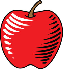 red apple illustration hand drawing
