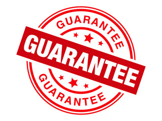 Bold red guarantee seal icon symbol for assurance and trust in business transactions isolated on transparent background