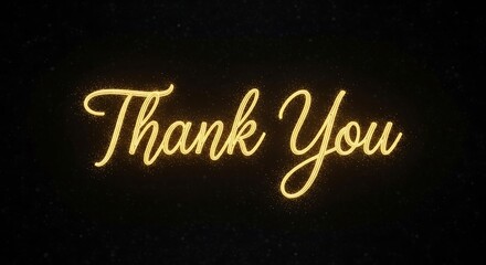 Golden Thank You Sparkle Text.