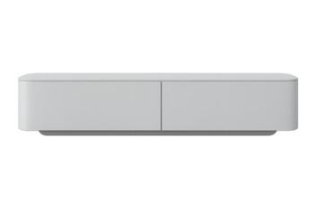 Modern minimalist TV stand or media console isolated on transparent background