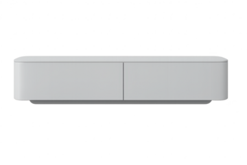 Modern minimalist TV stand or media console isolated on transparent background