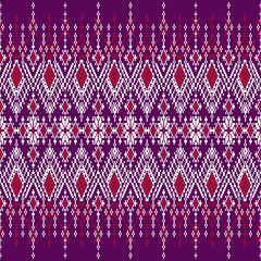 christmas seamless pattern
A seamless geometric and floral pixel-style pattern featuring diamond shapes and stylized leaf-like borders in shades of pink, purple, and white. The symmetrical layout 