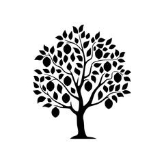 Obraz premium Vibrant lemon tree illustration with ripe fruit and lush leaves,l perfect for organic branding and natural themes.