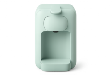 Modern mint green beverage dispenser machine isolated on transparent background, sleek design