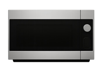 Fototapeta premium Modern stainless steel microwave isolated on transparent background.