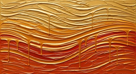 Golden Abstract Texture Drips.