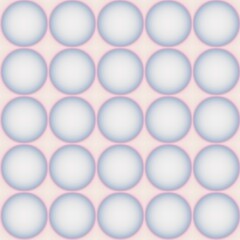 A seamless pattern of soft, glowing light blue circles in a grid on a pale pink background. This peaceful design is great for backgrounds, wallpapers, and elegant prints.