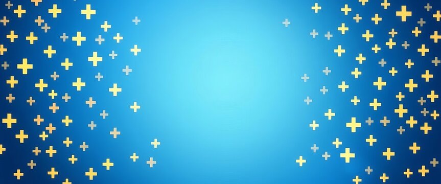 Abstract blue gradient background with scattered plus symbols, creating a digital tech feel, minimal, illustration