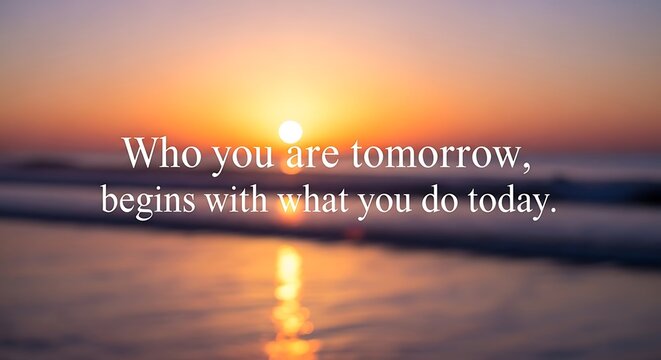 Sunrise Motivational Quote Beach.